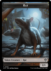 Rat // Blood Double-Sided Token [Outlaws of Thunder Junction Commander Tokens] | D20 Games