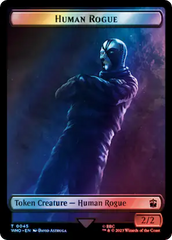 Human Rogue // Dinosaur Double-Sided Token (Surge Foil) [Doctor Who Tokens] | D20 Games