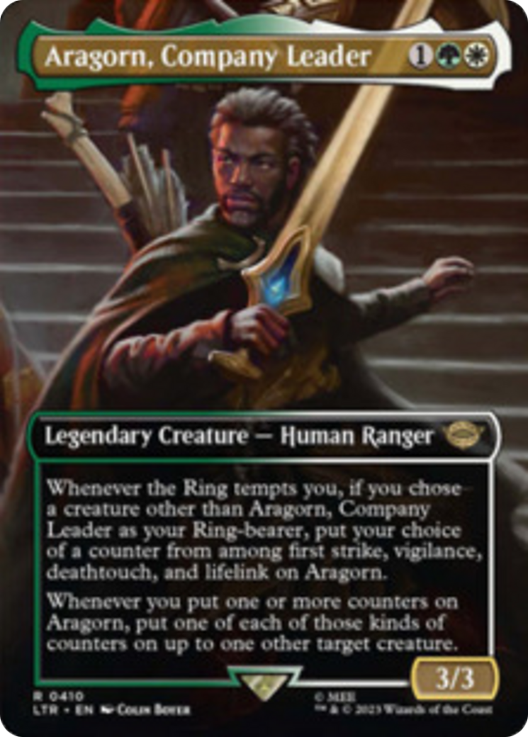 Aragorn, Company Leader (Borderless Alternate Art) [The Lord of the Rings: Tales of Middle-Earth] | D20 Games