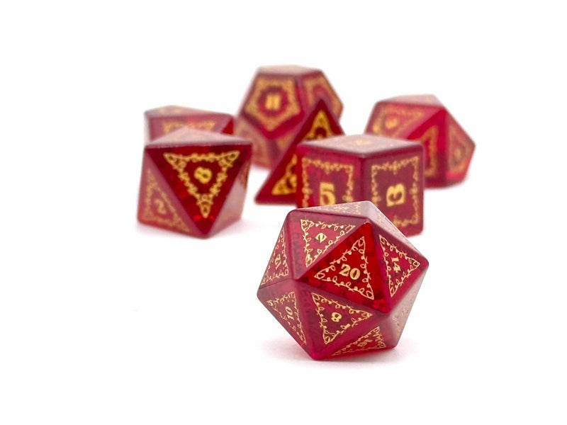 Holiday Orc Mystery Gemstone or Glass Dice Set with Premium Holiday Book Tin: Single