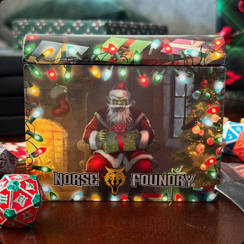 Holiday Orc Mystery Gemstone or Glass Dice Set with Premium Holiday Book Tin: Single