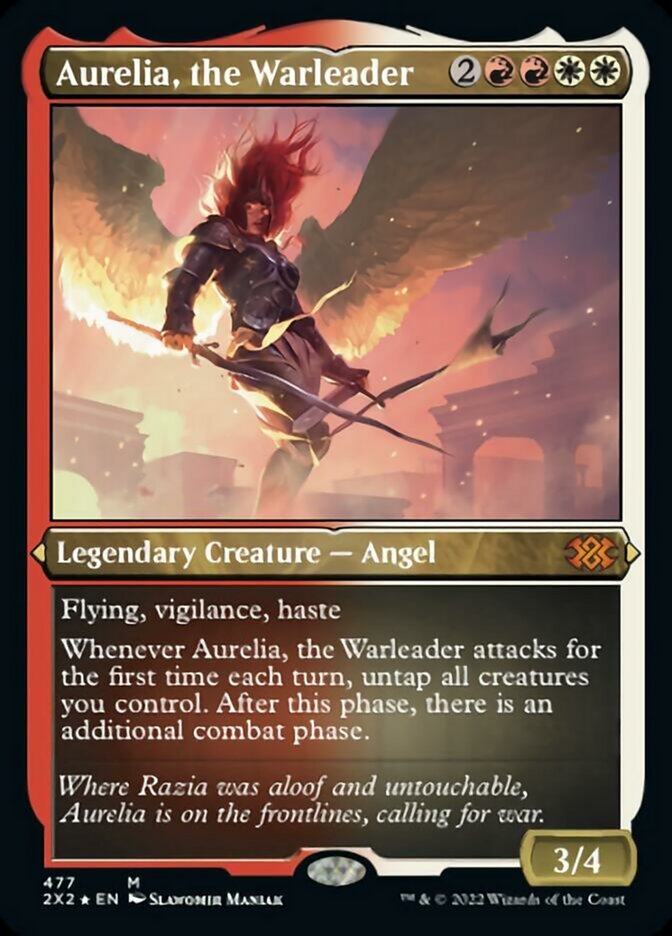 Aurelia, the Warleader (Foil Etched) [Double Masters 2022] | D20 Games