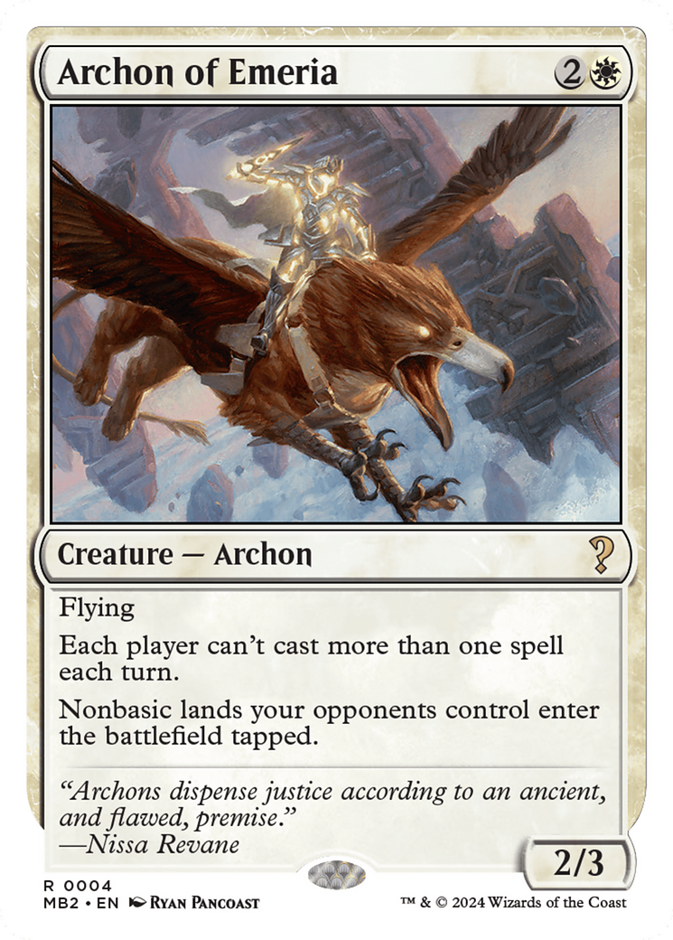 Archon of Emeria (White Border) [Mystery Booster 2] | D20 Games