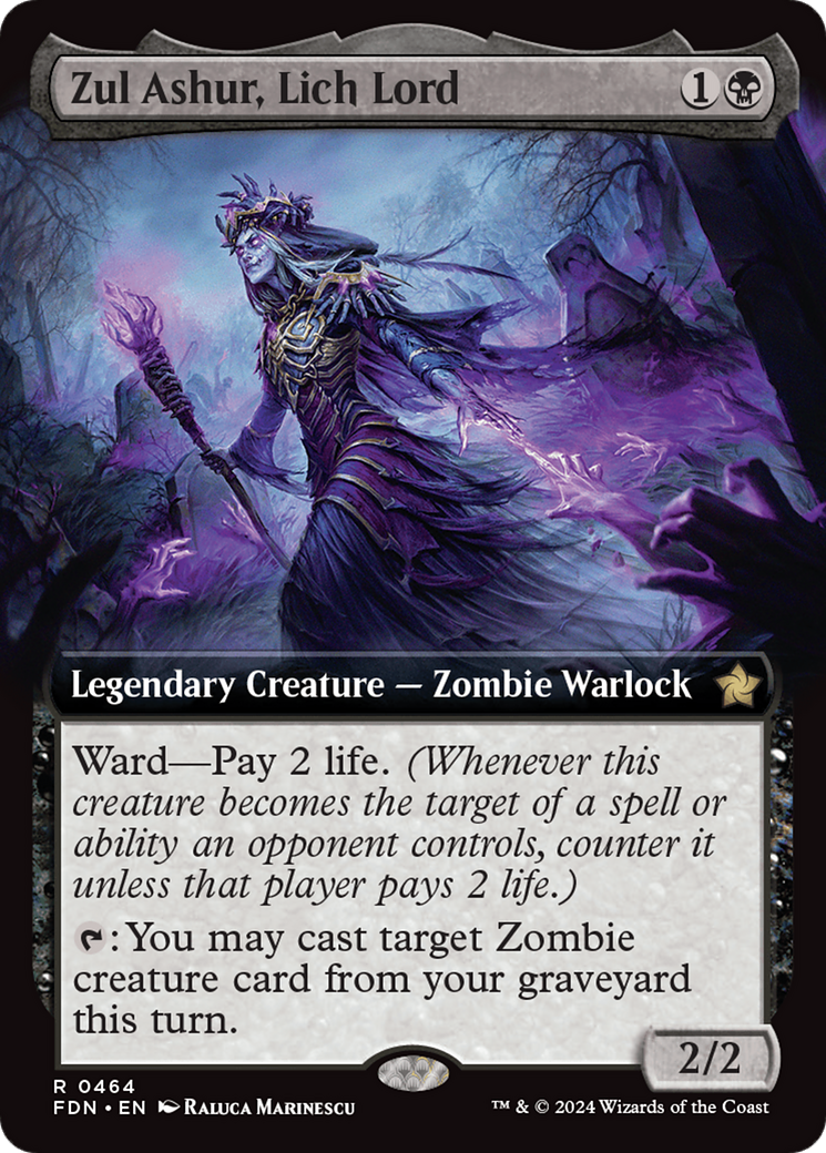 Zul Ashur, Lich Lord (Extended Art) [Foundations] | D20 Games