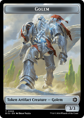 Mercenary // Golem Double-Sided Token [Outlaws of Thunder Junction Tokens] | D20 Games