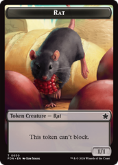 Elf Warrior // Rat (0030) Double-Sided Token [Foundations Tokens] | D20 Games