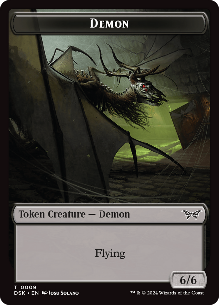 Demon // Manifest Double-Sided Token [Duskmourn: House of Horror Tokens] | D20 Games