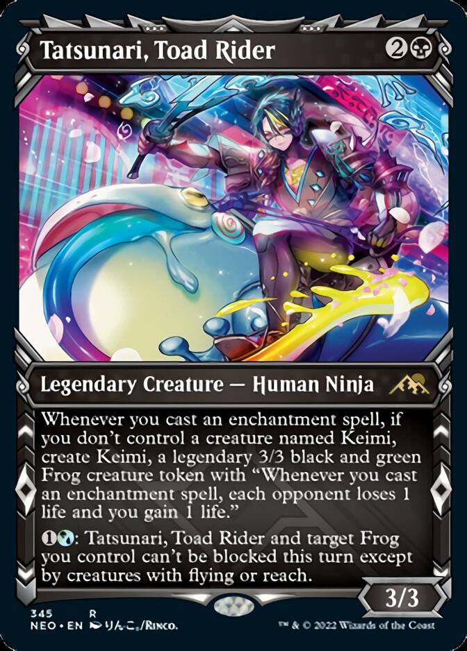 Tatsunari, Toad Rider (Showcase Ninja) [Kamigawa: Neon Dynasty] | D20 Games