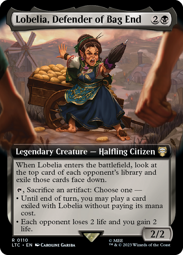 Lobelia, Defender of Bag End (Extended Art) [The Lord of the Rings: Tales of Middle-Earth Commander] | D20 Games