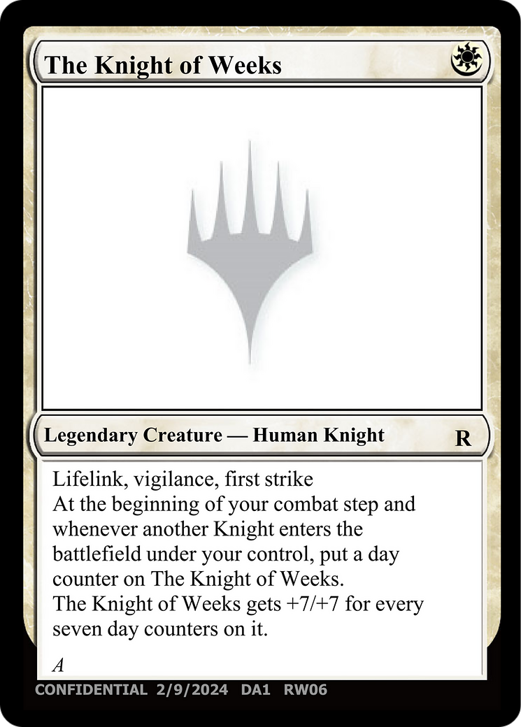 The Knight of Weeks [Unknown Event] | D20 Games