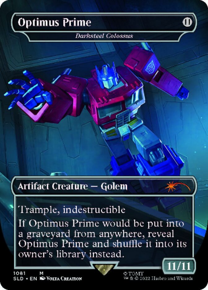 Darksteel Colossus - Optimus Prime (Borderless) [Secret Lair Drop Series] | D20 Games