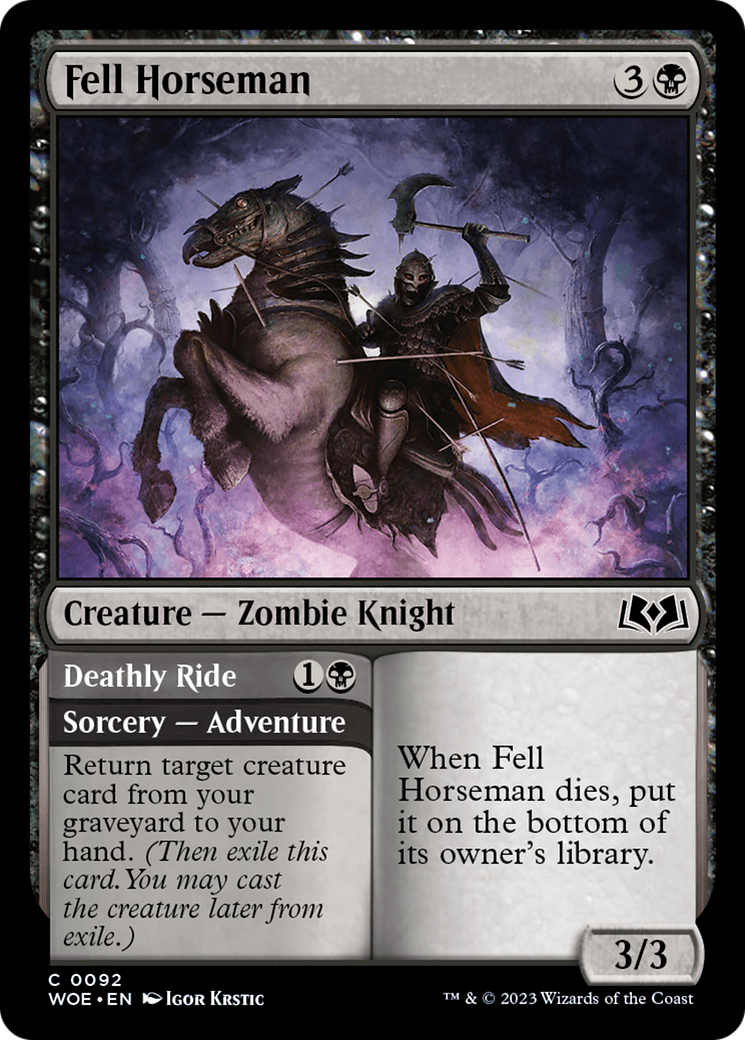 Fell Horseman // Deathly Ride [Wilds of Eldraine] | D20 Games