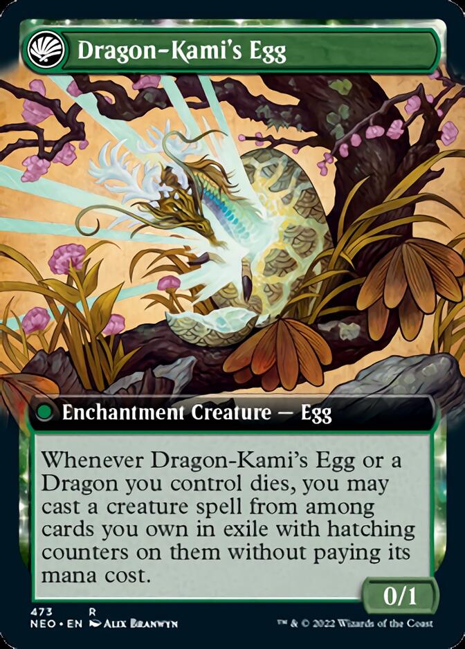 The Dragon-Kami Reborn // Dragon-Kami's Egg (Extended Art) [Kamigawa: Neon Dynasty] | D20 Games