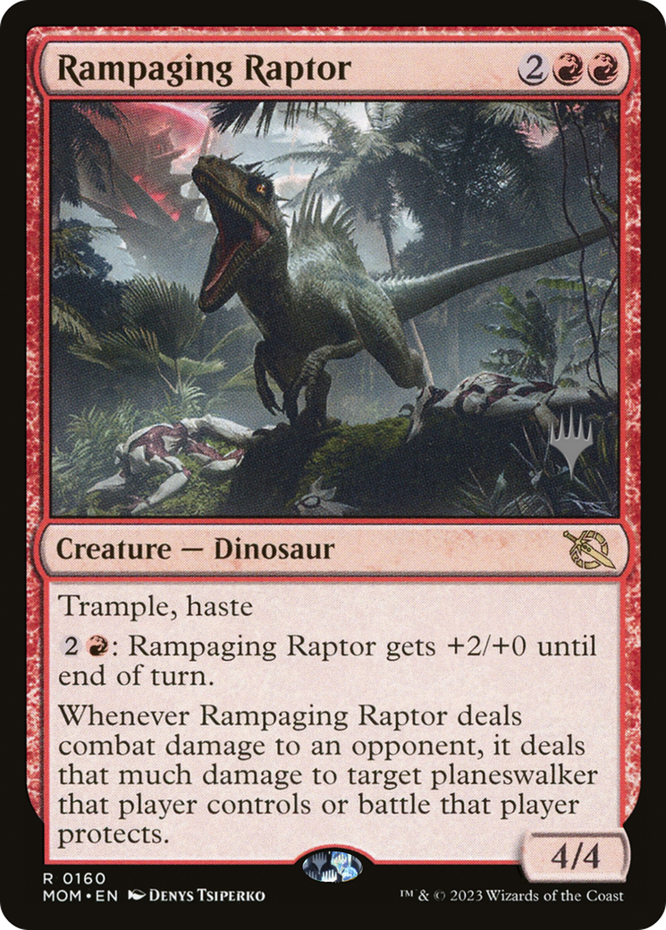 Rampaging Raptor (Promo Pack) [March of the Machine Promos] | D20 Games