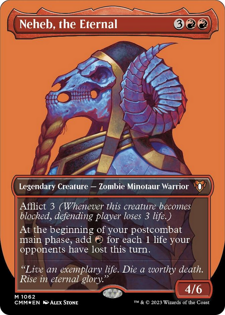 Neheb, the Eternal (Borderless Textured Foil Frame Break) [Commander Masters] | D20 Games