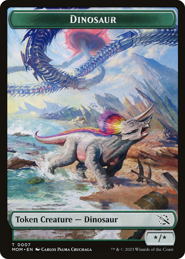 Phyrexian Myr // Dinosaur Double-Sided Token [March of the Machine Tokens] | D20 Games