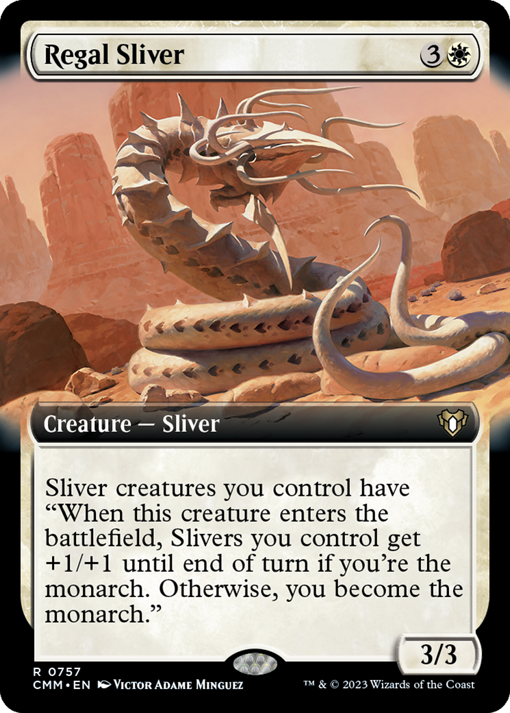 Regal Sliver (Extended Art) [Commander Masters] | D20 Games