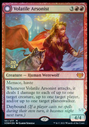 Volatile Arsonist // Dire-Strain Anarchist [Innistrad: Crimson Vow Prerelease Promos] | D20 Games