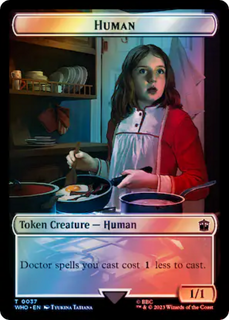 Human (0037) // Mark of the Rani Double-Sided Token (Surge Foil) [Doctor Who Tokens] | D20 Games