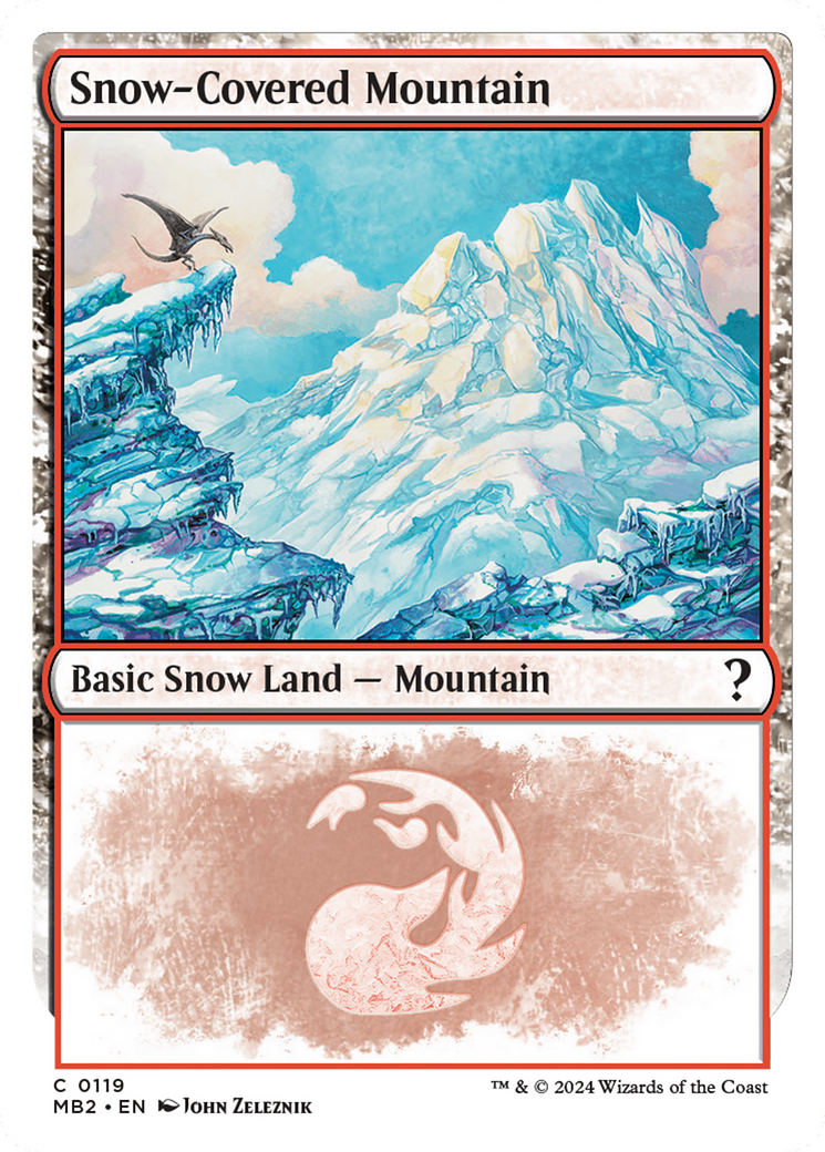 Snow-Covered Mountain (White Border) [Mystery Booster 2] | D20 Games