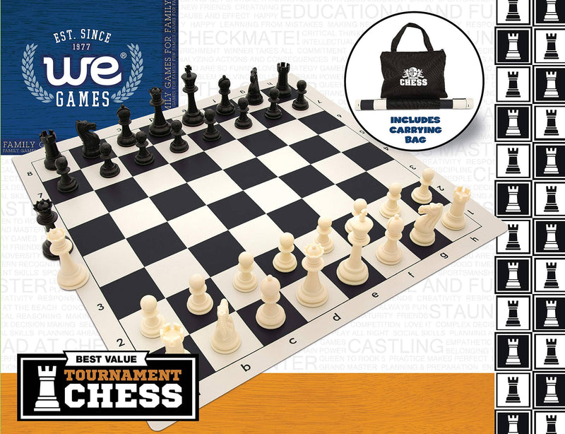 WE Games Best Value Tournament Chess Set - 20 inch: Green