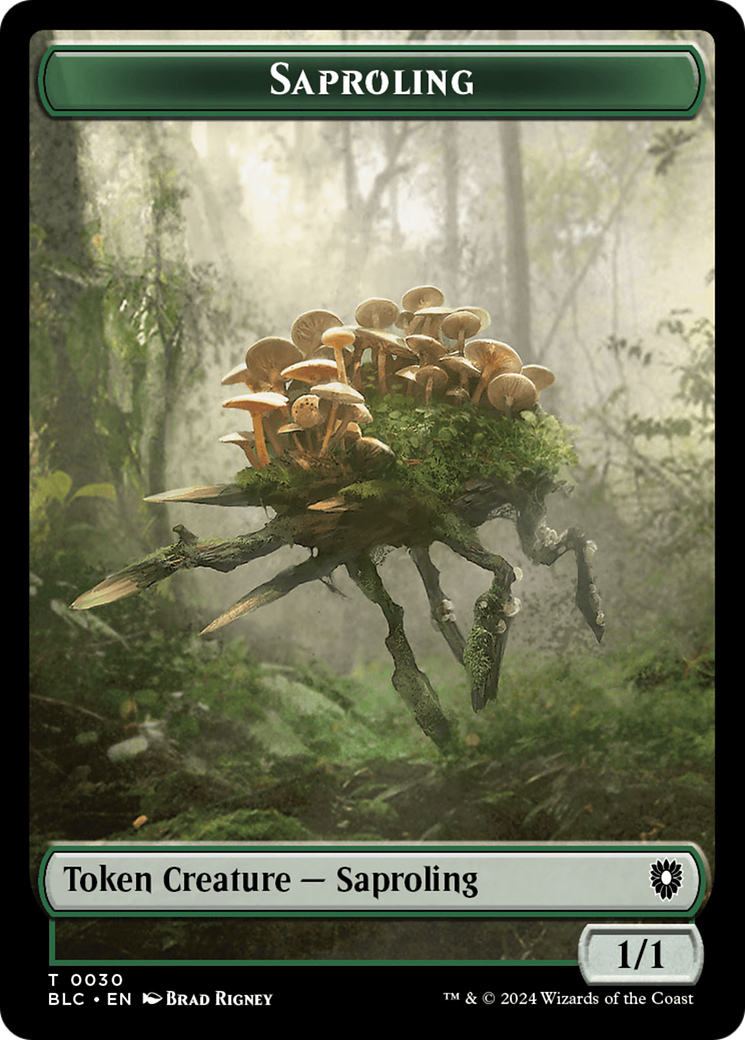 Saproling // Treasure Double-Sided Token [Bloomburrow Commander Tokens] | D20 Games