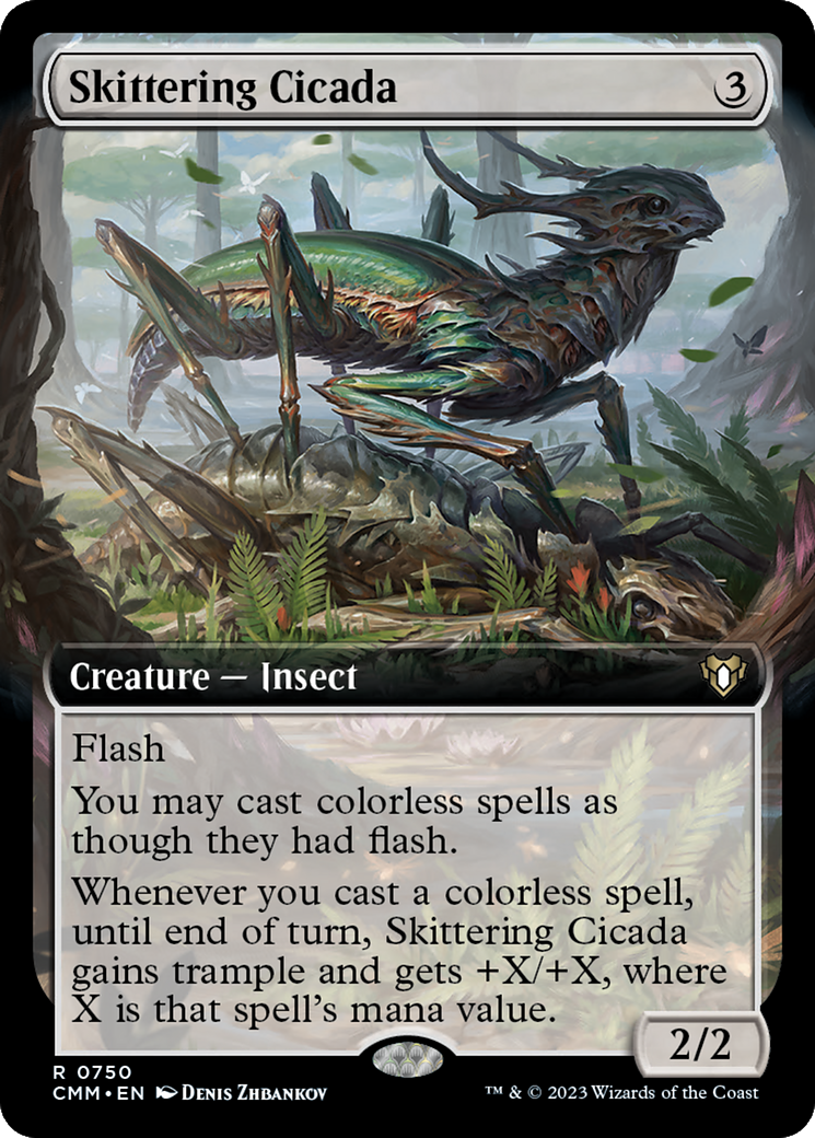 Skittering Cicada (Extended Art) [Commander Masters] | D20 Games