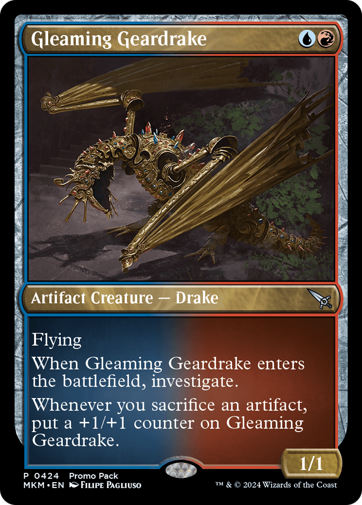 Gleaming Geardrake (Promo Pack) [Murders at Karlov Manor Promos] | D20 Games