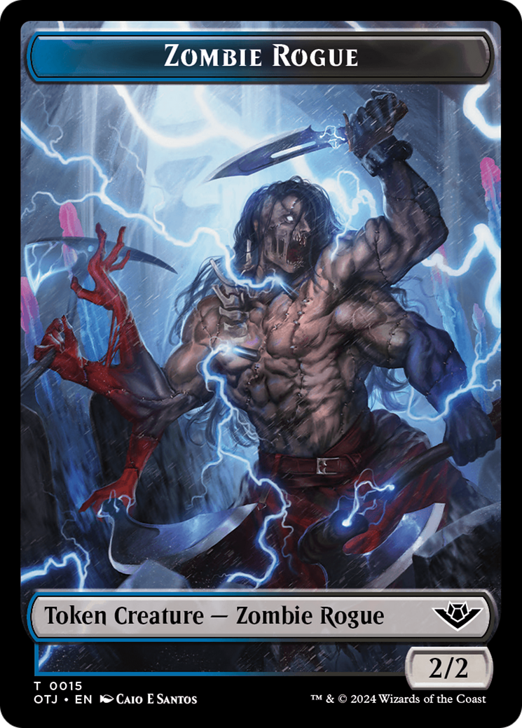 Treasure // Zombie Rogue Double-Sided Token [Outlaws of Thunder Junction Tokens] | D20 Games