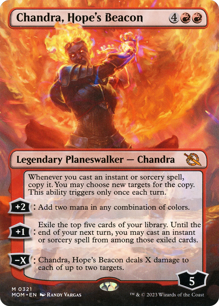 Chandra, Hope's Beacon (Borderless Alternate Art) [March of the Machine] | D20 Games