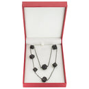 Dragon's Eye 7-die Necklace - Gunmetal with Purple Gems