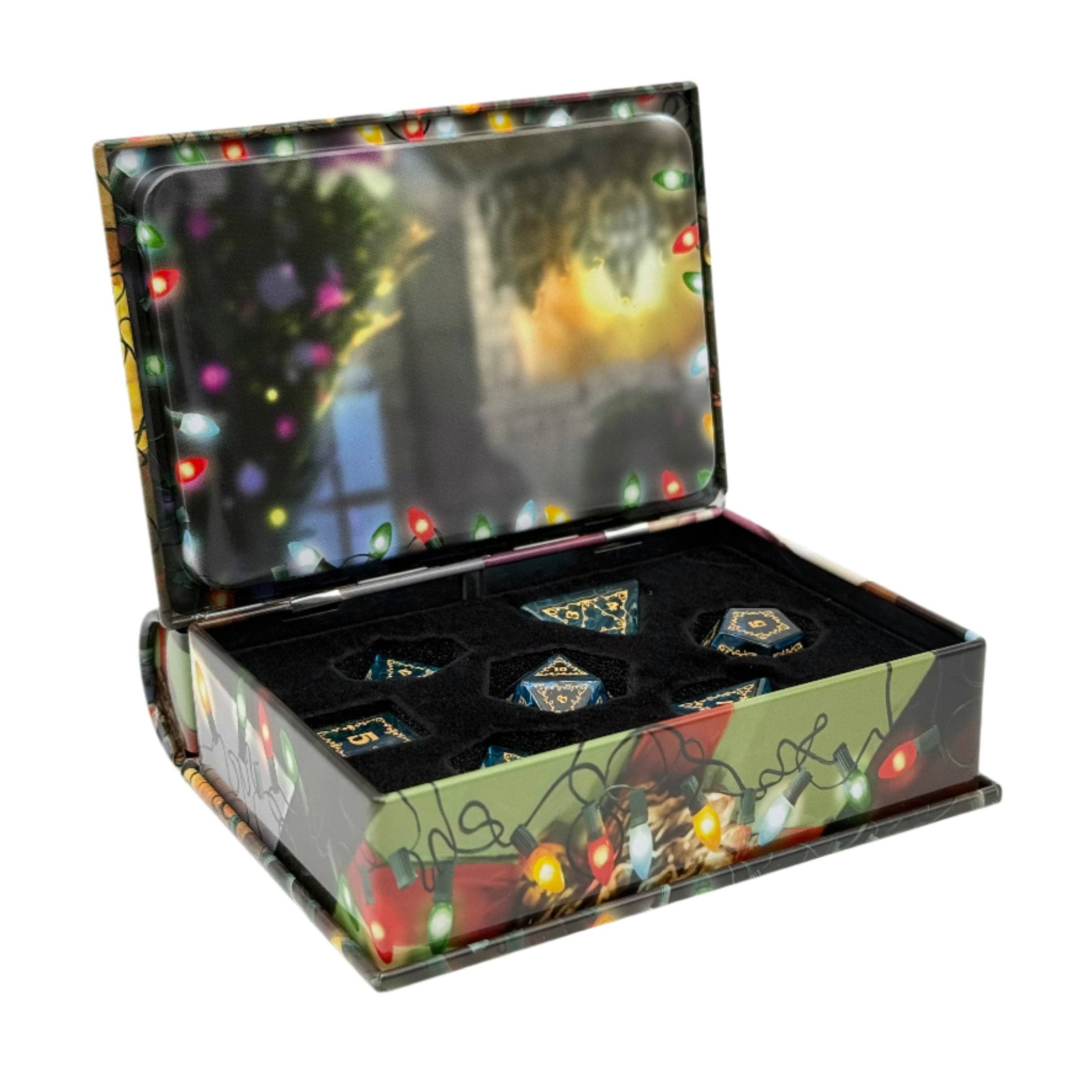 Holiday Orc Mystery Gemstone or Glass Dice Set with Premium Holiday Book Tin: Single | D20 Games