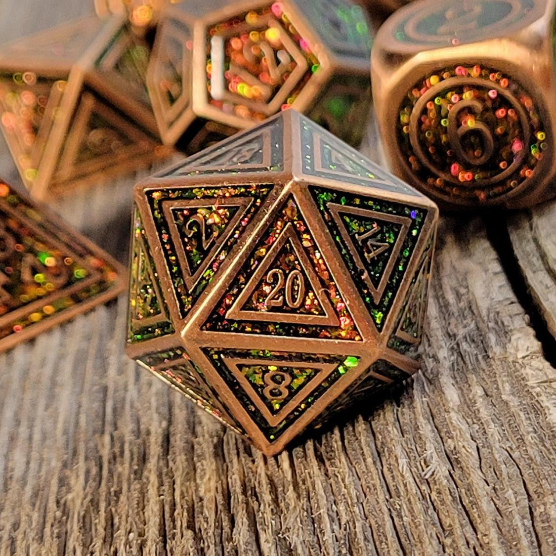 Forest Embers Metal RPG Dice Set | D20 Games