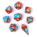 Wyrmforged Rollers - Rounded Edge 8 Piece Polyhedral Dice set - Bard's Cloak