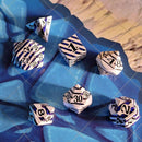 Banded Glacial Core Metal RPG Dice Set