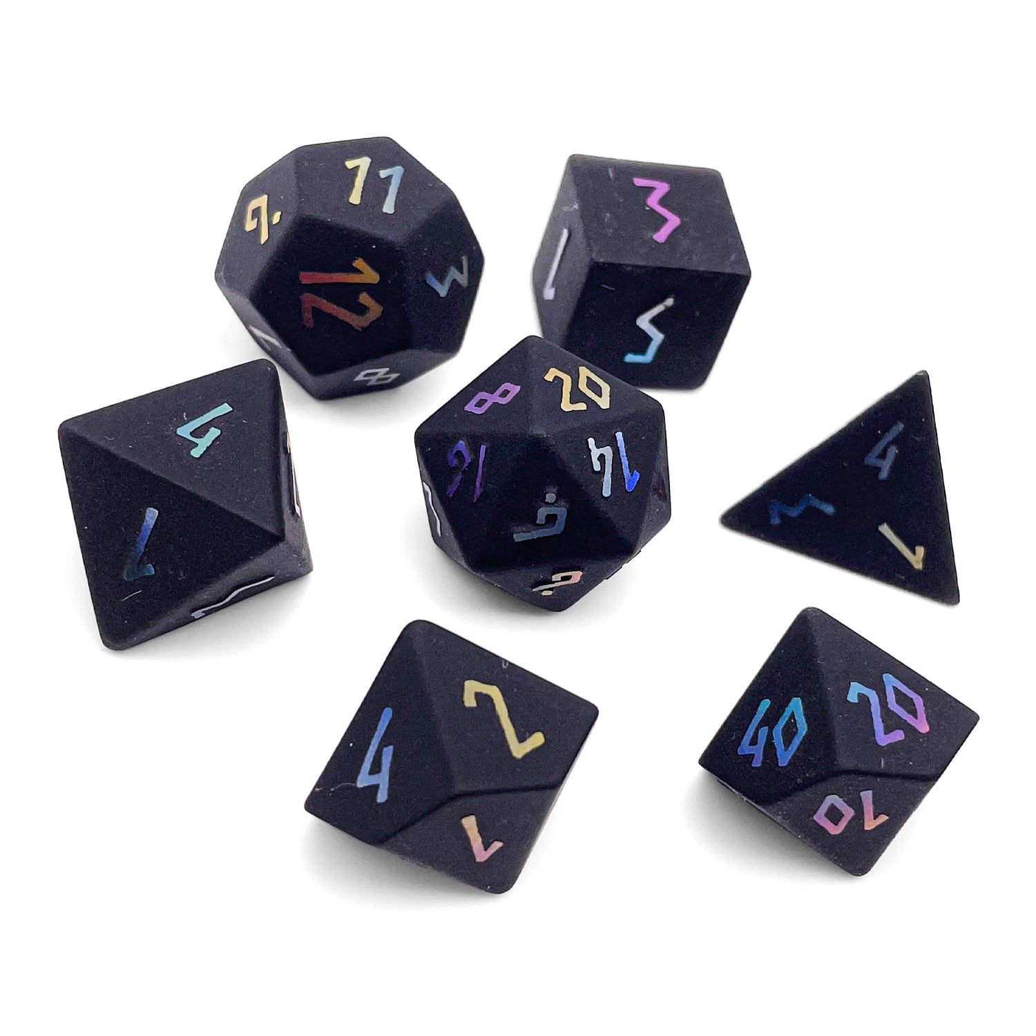 Norse Foundry - Black Obsidian - Holographic Gemstone Dice | D20 Games