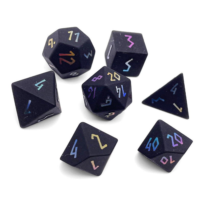 Norse Foundry - Black Obsidian - Holographic Gemstone Dice