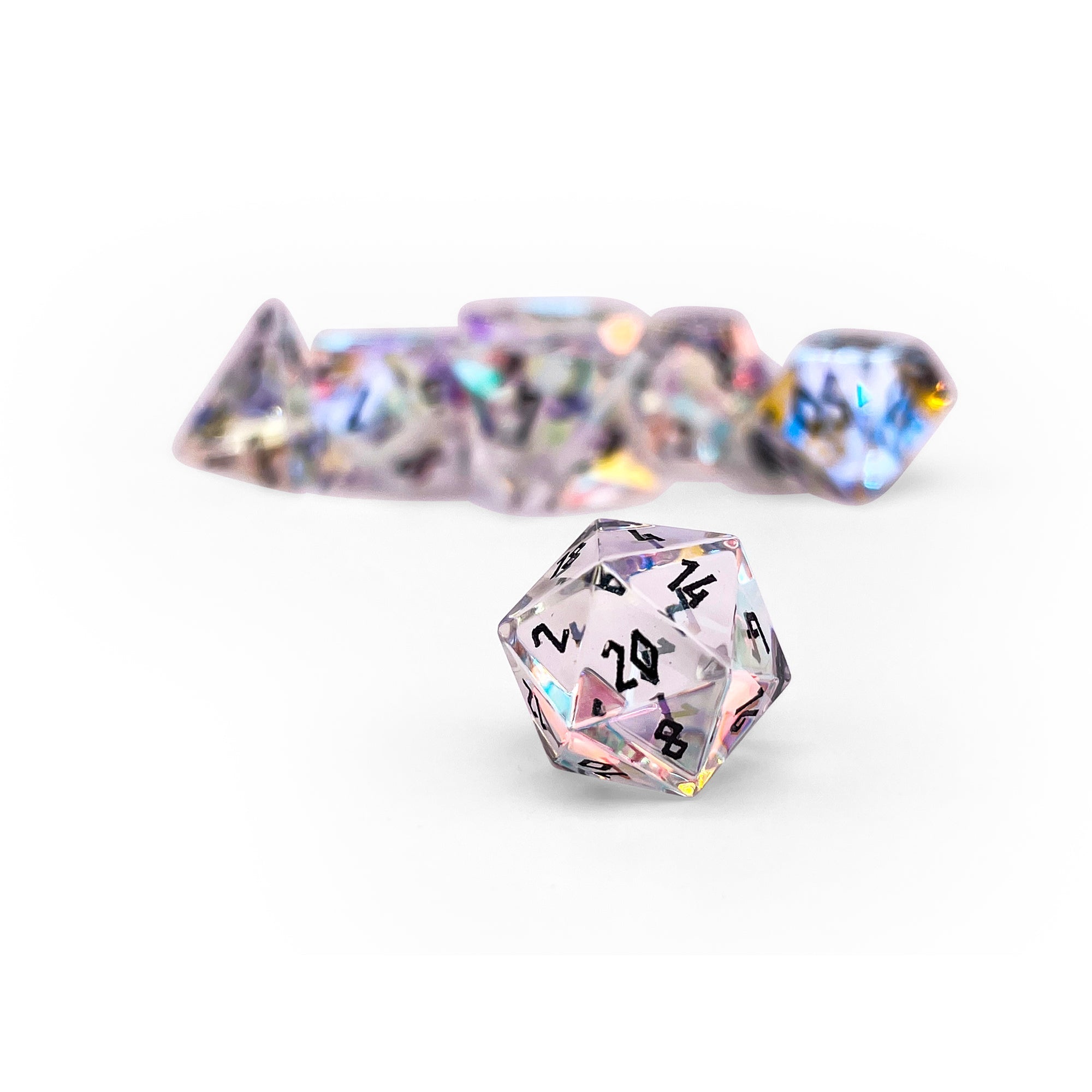 Norse Foundry - K9 Rainbow Pebble Glass Dice Set | D20 Games