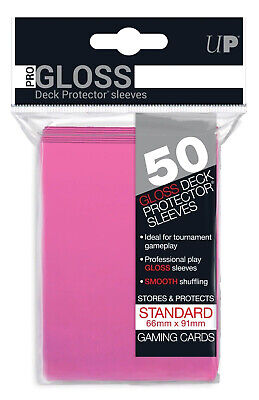 Ultra Pro Protector 50 Sleeves Gloss - Bright Pink | D20 Games