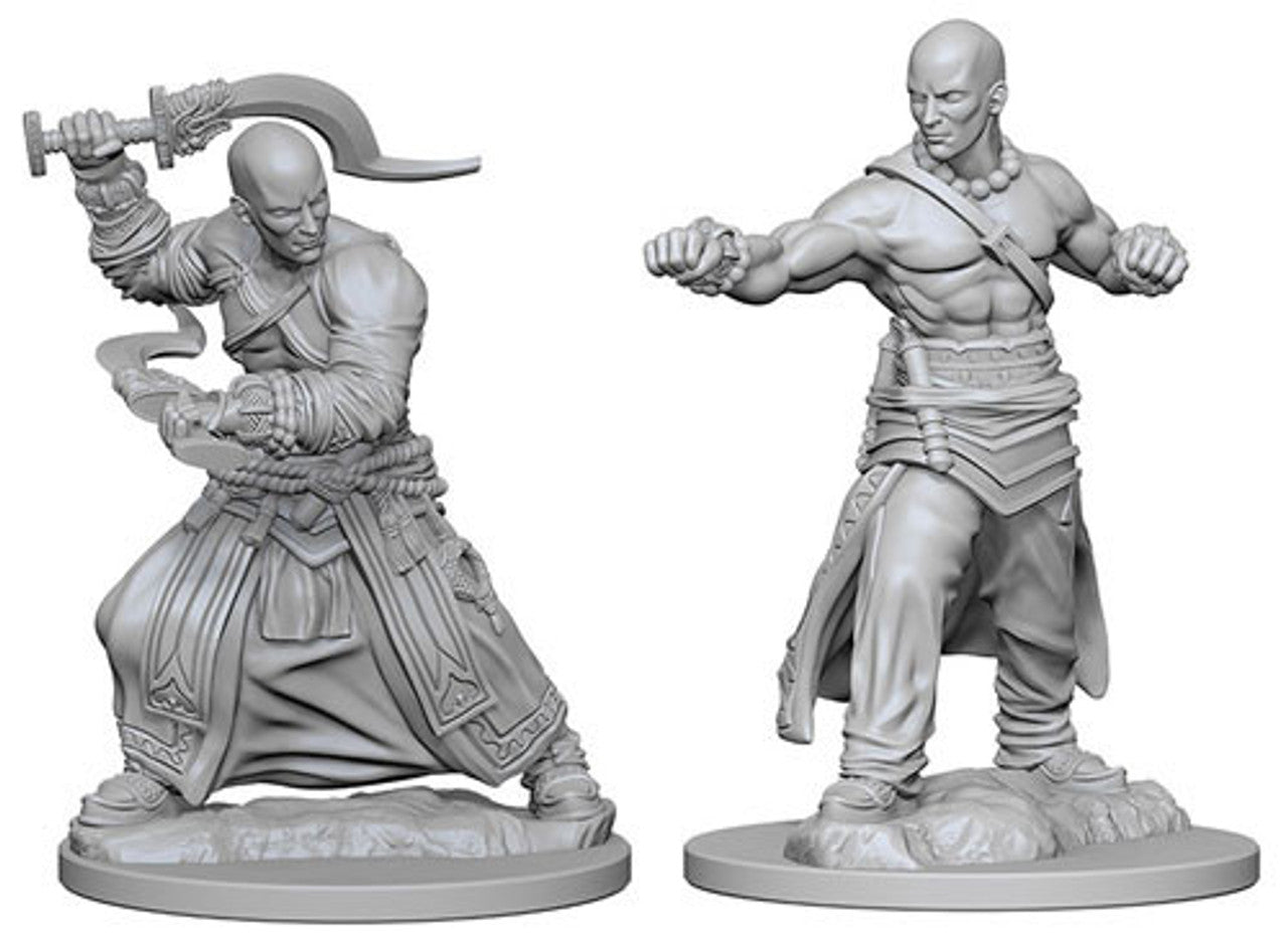 Pathfinder Deep Cuts Unpainted Miniatures: Human Male Monk | D20 Games