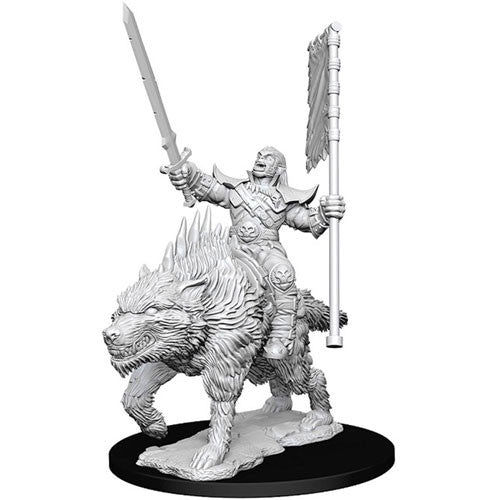 Pathfinder Battles Deep Cuts Unpainted Minis: W7 Orc on Dire Wolf | D20 Games
