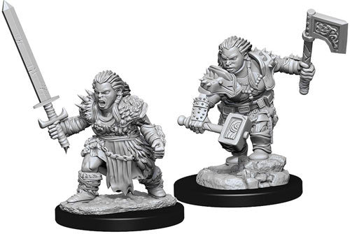 Deep Cuts Pathfinder Unpainted Miniatures Female Dwarf Barbarian | D20 Games