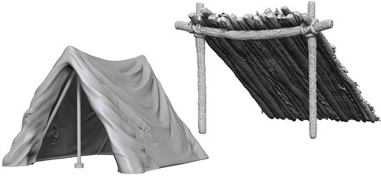 WizKids Deep Cuts Unpainted Minis: W10 Tent & Lean-To | D20 Games