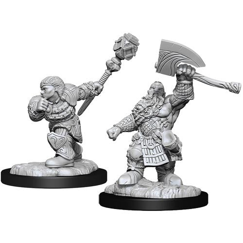 Dungeons & Dragons Nolzur`s Marvelous Unpainted Miniatures: W2 Dwarf Fighter & Cleric | D20 Games