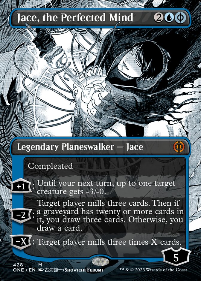 Jace, the Perfected Mind (Borderless Manga Step-and-Compleat Foil) [Phyrexia: All Will Be One] | D20 Games