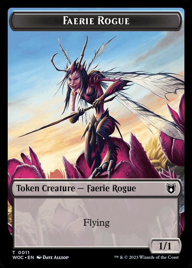 Faerie Rogue // Faerie (0011) Double-Sided Token [Wilds of Eldraine Commander Tokens] | D20 Games