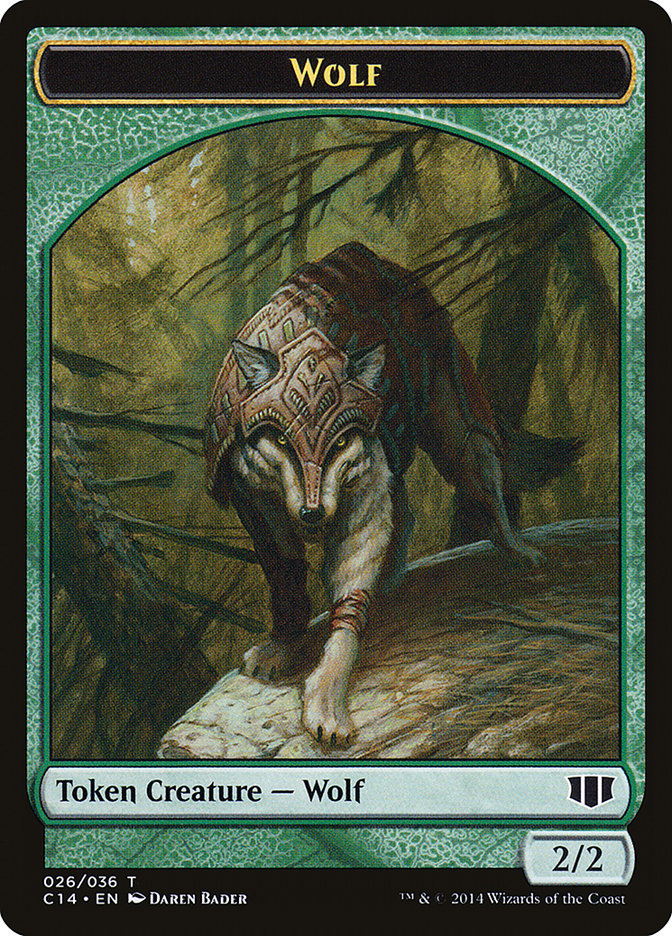 Treefolk // Wolf Double-sided Token [Commander 2014 Tokens] | D20 Games