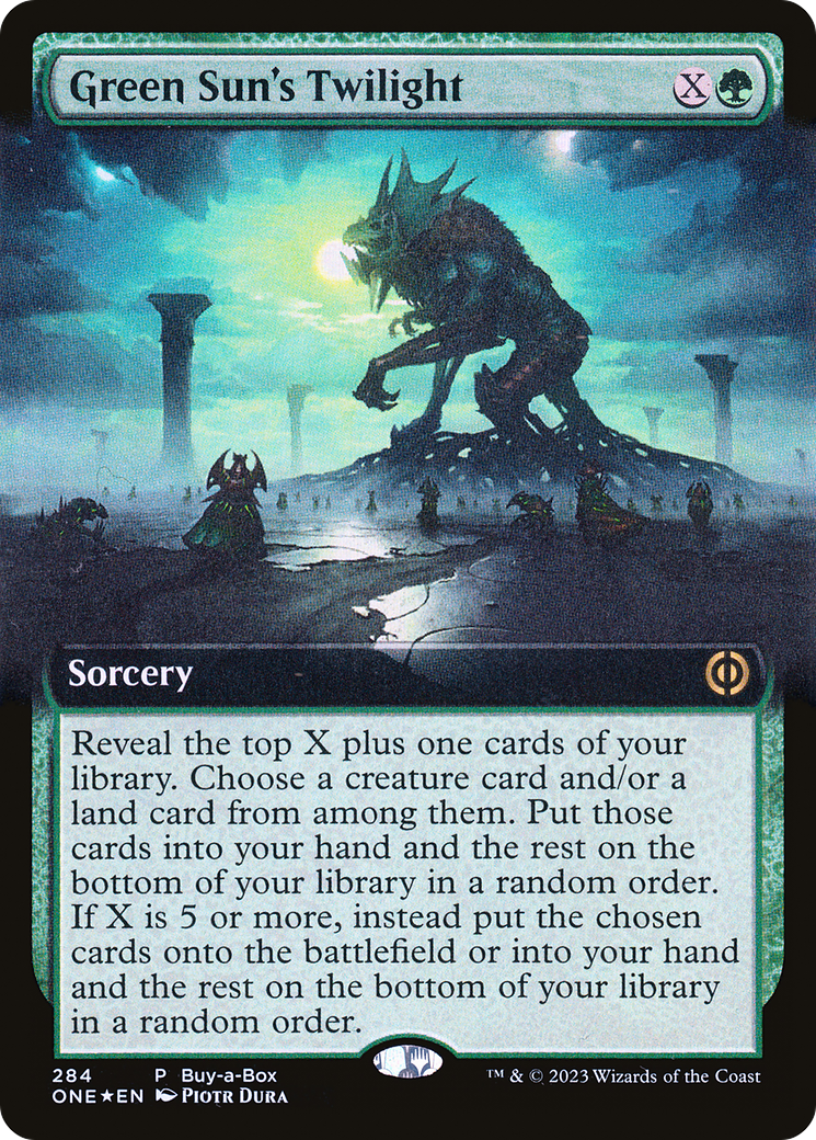 Green Sun's Twilight (Buy-A-Box) (Extended Art) [Phyrexia: All Will Be One] | D20 Games