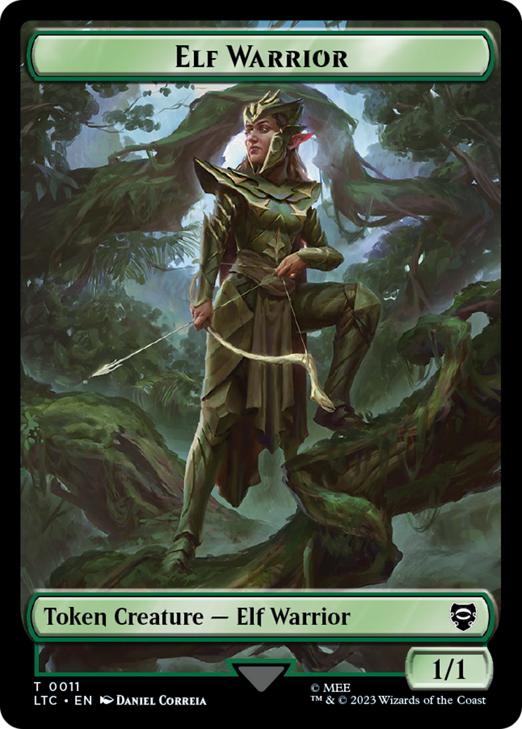 Elf Warrior // Treasure Double Sided Token [The Lord of the Rings: Tales of Middle-Earth Commander Tokens] | D20 Games