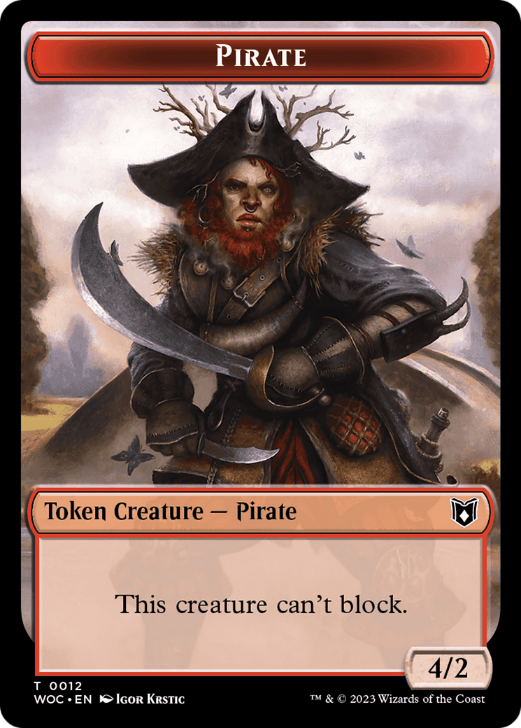 Pirate // Human Double-Sided Token [Wilds of Eldraine Commander Tokens] | D20 Games